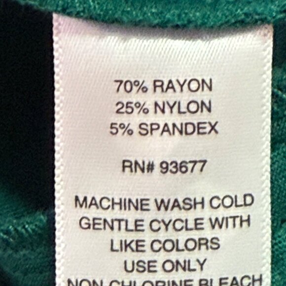 Liz Claiborne Women's Pull-on Stretch Wide Leg Emerald Green Pants Size 1X NWT - Picture 6 of 10